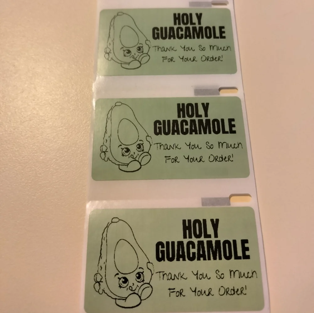 💙100 Holy Guacamole- Shipping Labels Thermal Packaging Stickers 2.25